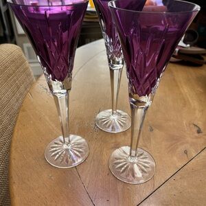 Waterford Crystal wine glasses/champagne purple, Lismore